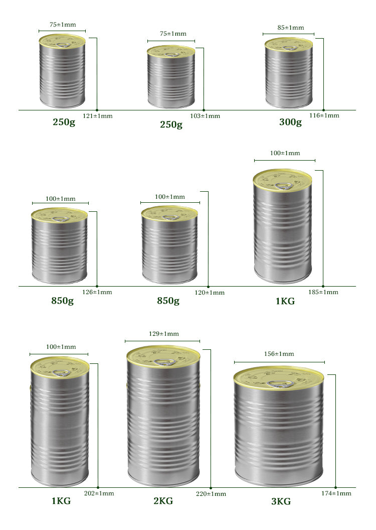 Commercial 3kg Tomato Paste Tin - UN Certified Bulk Metal Pail for Industrial Sauce Packaging (Dia 15.6cm x H14.7cm)