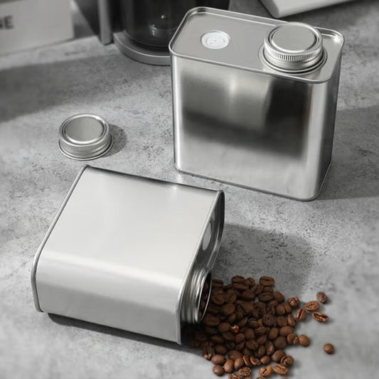 Food-Grade Square Metal Coffee Tin with Screw Cap for Bean Storage Candies Canned Food for Bulk Orders