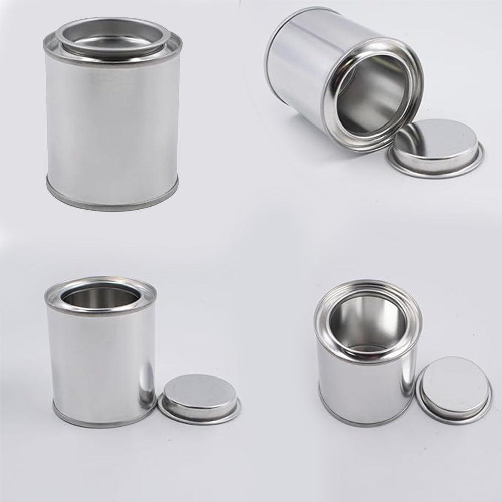0.5L Small Paint Tin Can - 82x87mm Empty Metal Container with Press-Fit Lid for Sample Paints, Craft Projects