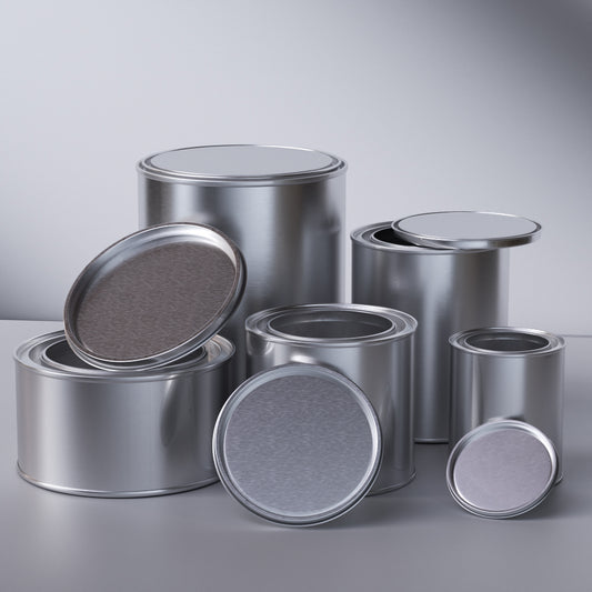 3L Bulk Metal Paint Tin - 96x164mm Empty Round Container for Wholesale, Leak-Proof Can for Paint/Chemical Distributors