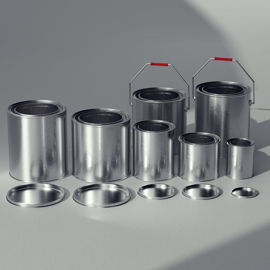 1L Metal Paint Container - 82x87mm Round Tin with Screw Lid for Contractors, Leak-Proof Empty Can for Latex/Oil-Based Paint Storage