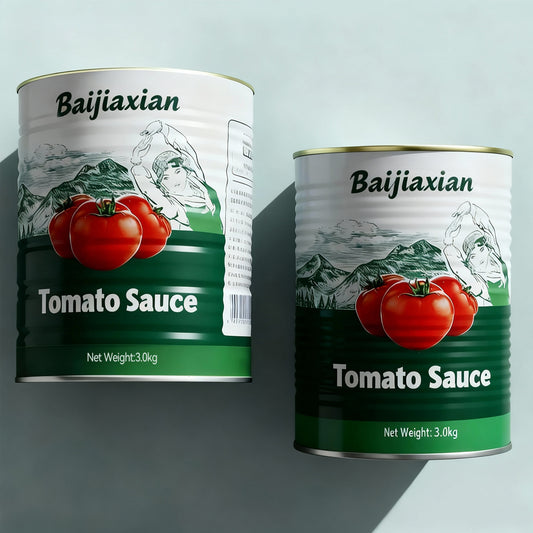 Airtight 500ml Tinplate Tomato Sauce Can - Round Metal Container with Easy-Open Lid for Ketchup, Paste & Puree (Dia 156mm x H147mm